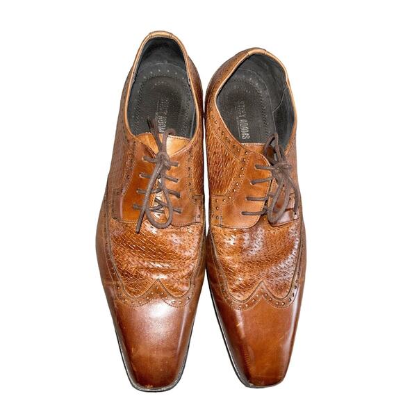 Stacy Adams Brown Leather Wingtip Lace Up Mens Dress Shoes Size US 13M - Picture 4 of 14
